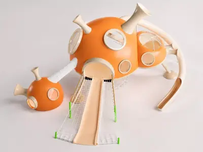 Futuristic Organic Space Playground and Modular Sci-Fi 3D model