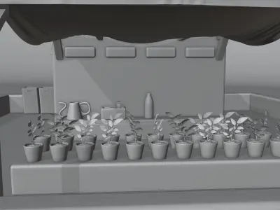 rooftop garden  Free low-poly 3D model
