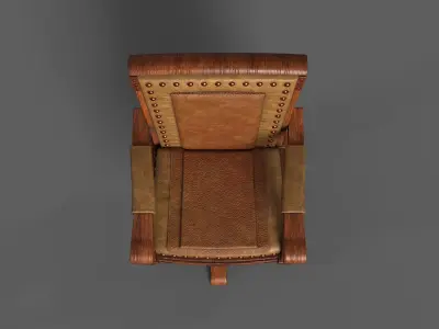 Classic Vintage Leather Luxury Chair 3D model