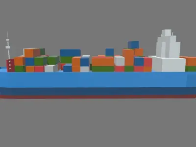 Low Poly Cargo Ship 01 Low-poly 3D model