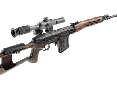 Dragunov  SVD Sniper Rifle PBR  Low-poly 3D model