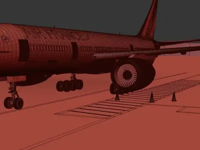 airplane philippines airways boeing on tarmac at sunset 3D model