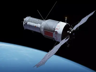 Almaz Military Salyut Space Station 3D model