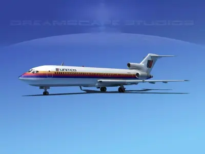 Boeing 727-200 United Airlines 2 3D model