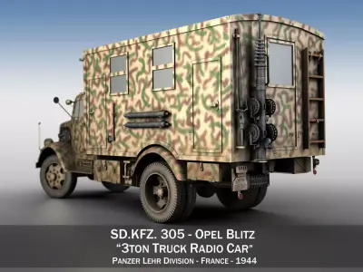 Opel Blitz - 3t Truck with Radiokoffer 3D model