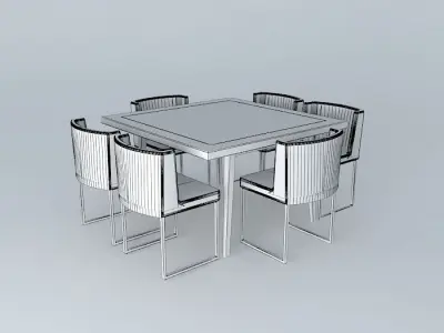 Kitchen Dining Set Free 3D model