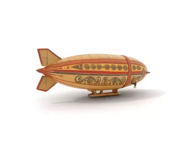 Steampunk Airship model pack Low-poly 3D model