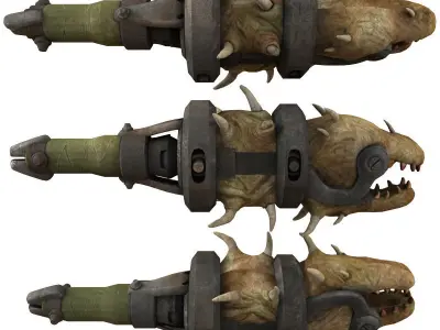 Weapons game ready assault rifle Low-poly 3D model