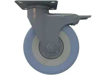 Heavy Duty Swivel Castor Wheel with Mounting Plate 3D model