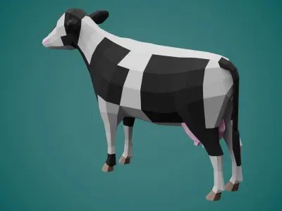 Stylized COW Low-poly 3D model