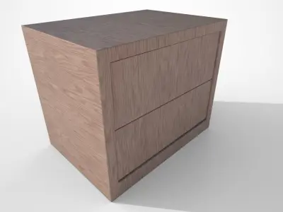 Bedside Table Wood Free 3D model purchase