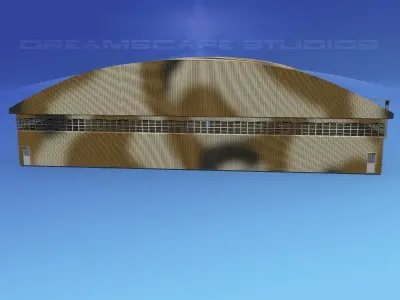 Aircraft Hangar M3 Low-poly 3D model