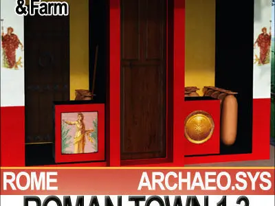 Roman Town Wine Shop And Farm 1 3 Low Poly 3D model