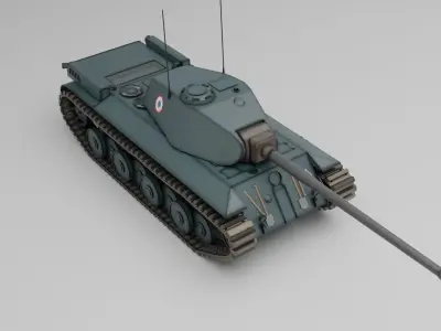 FCM 50T French medium tank Free 3D model