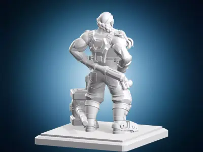 Sci-Fi Mechanic Engineer With Hammer 3D print model