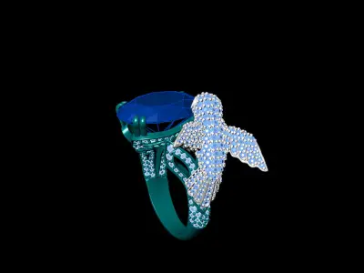 hummingbird ring 3D model