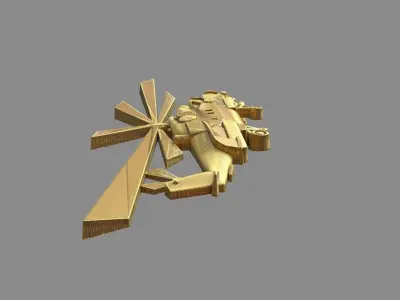 Helicopter MI 24 side view 3D print model