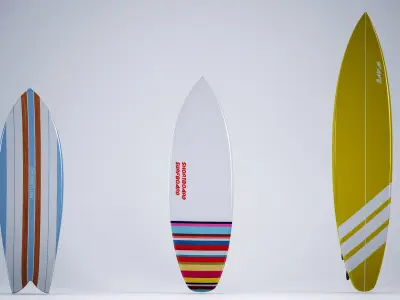 surfboard 3D model 2