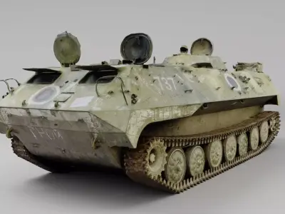russian MT-LB destroyed by Ukrainian army 3D model