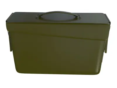 Ammo Metal Box with bullets 3D model