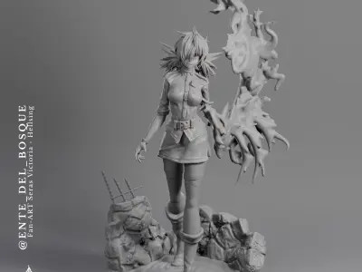 FREE- Anime figurine Victoria Hellsing - 3D STL printing Free 3D print model