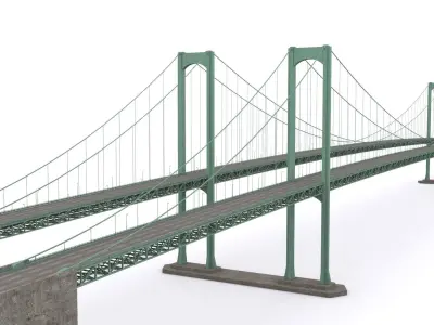 Delaware Memorial Bridge Low-poly 3D model