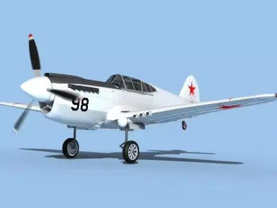 Curtiss P-40F Tomahawk V17 Soviet Union 3D model