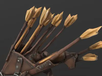 Medieval Arrow Quiver Game-Ready 3D Model Low-poly 3D model