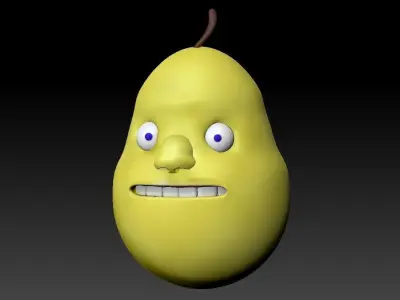 Pear character Low-poly 3D model