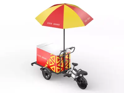 Coffee Cart E-Bike Low-poly 3D model