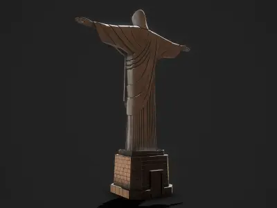 Christ statue Low-poly 3D model