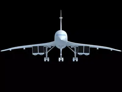 Concorde airplane flying in sky 3D model