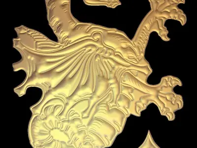 Dragon v1 Suitable for embossing Hot Foil Technique 3D model