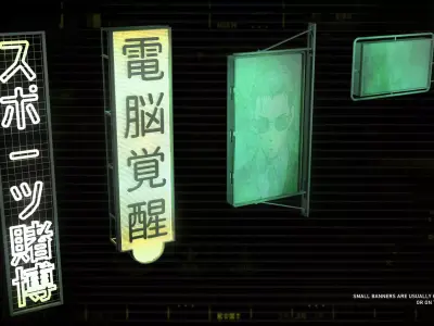Cyberpunk Billboards Signs Set 3D model