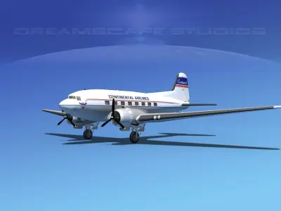 Douglas DC-3 Continental 3D model