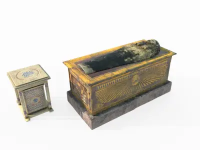 Pharaoh s coffin and other relics 3D model