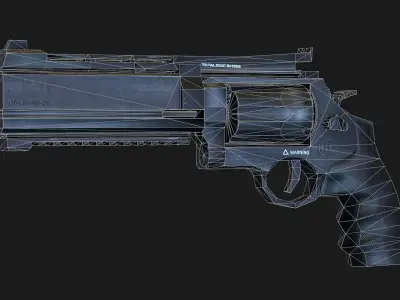 Weapon Pistol revolver Gameready Low-poly 3D model