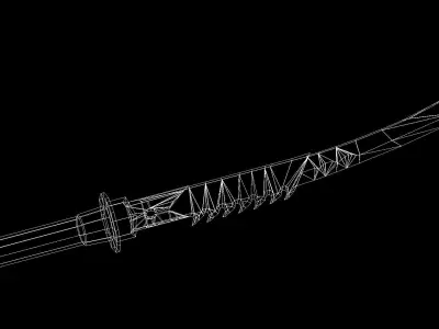 Sword samurai Low-poly 3D model