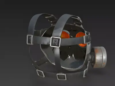 Stylized Cyberpunk Tactical Gas Mask 3D Model 3d model Low-poly 3D model