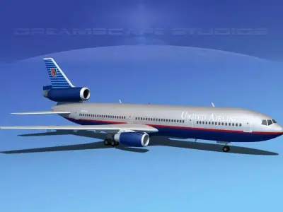 Douglas DC-10 United 2 3D model