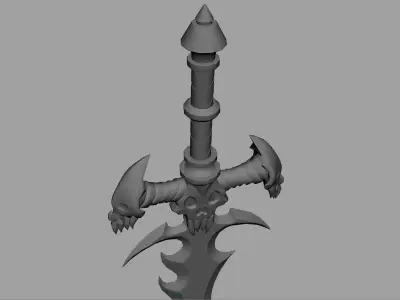 3D Sword model rocket launcher Low-poly 3D model