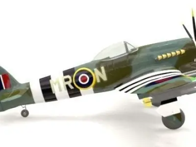 plane british air force spitfire 3D model