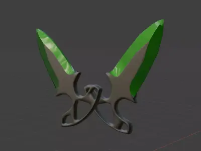 Bonded knives Free low-poly 3D model
