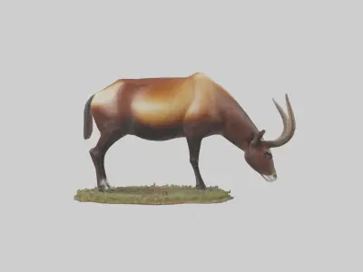 Sable Antelope grazing model Low-poly 3D model