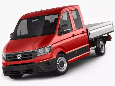 VW Crafter 2017 double cab pickup 3D model