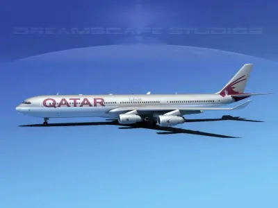 Airbus A340-600 Qatar 2 3D model