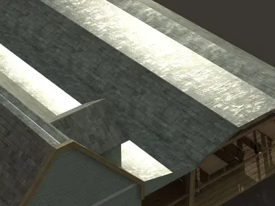 Bar House Wooden Low-poly 3D model