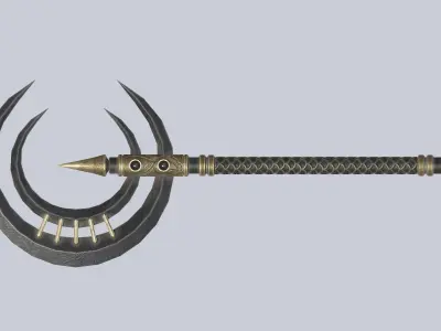 Dark fantasy weapon Low-poly 3D model purchase