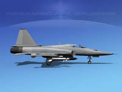 Northrop F-20 Tigershark Bare Metal 3D model