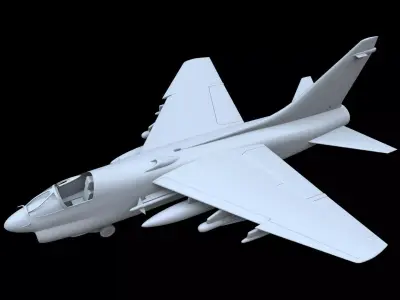 LTV A-7D Corsair II Free low-poly 3D model